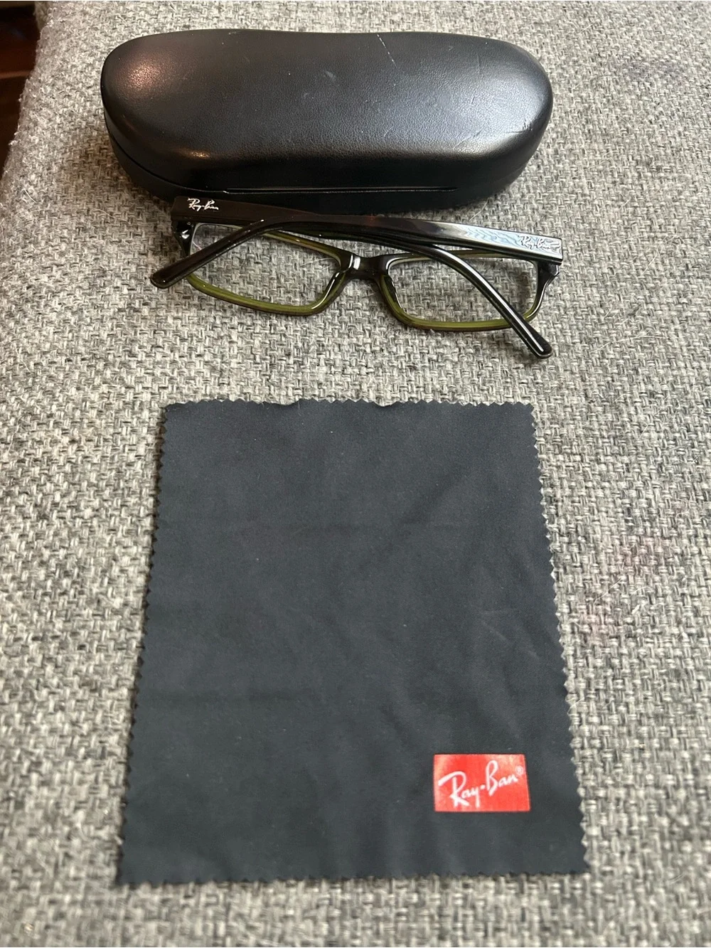 Ray-Ban RB5169 Optics Eyeglasses in a polished Havana-on-green acetate rectangle